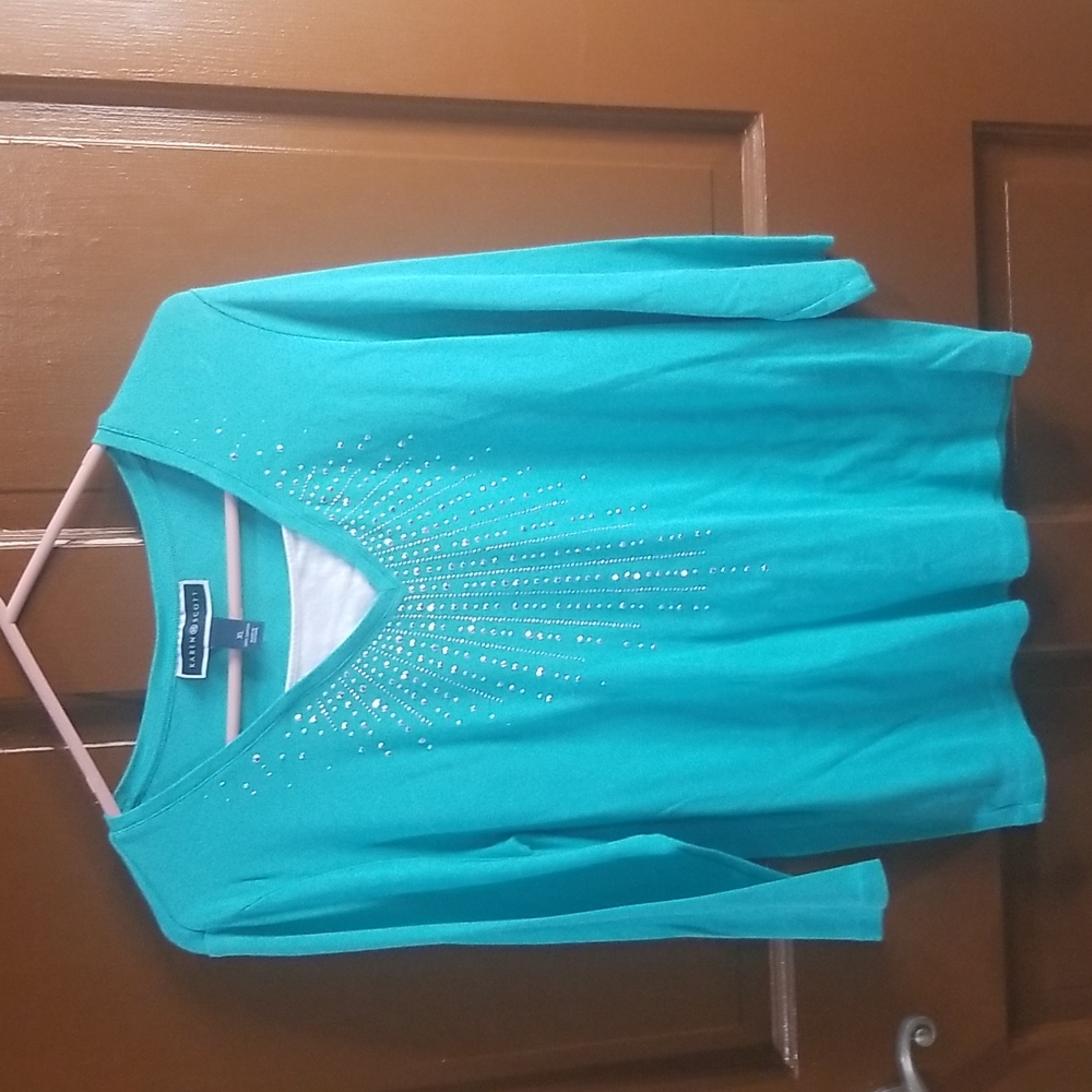 Karen Scott embellished Long Sleeve Top